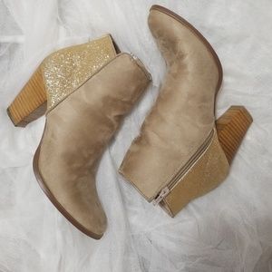 Tan Glitter Boots